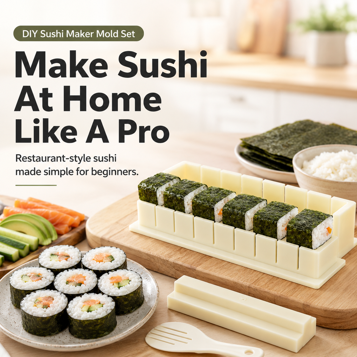 DIY sushi maker mold set making homemade sushi rolls